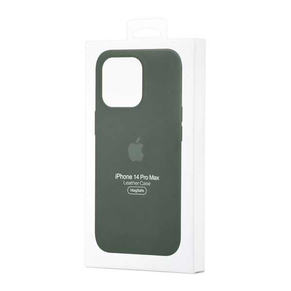 Чохол Leather Case with MagSafe iPhone 14 Pro Max Green 1:1 (AAA) 00006271 фото