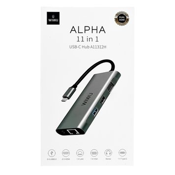 USB-хаб WIWU Alpha 11-in-1 Type-C Gray 00002908 фото