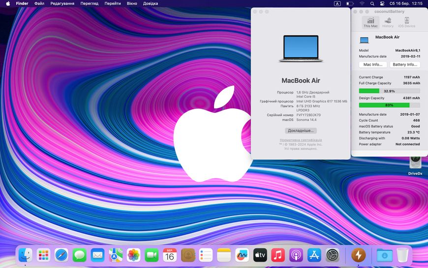 MacBook Air 13’’ 2018, i5 8GB / 256GB (A1932) АКБ 83% 2000000025995 фото