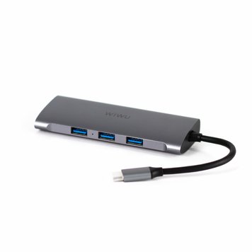 Хаб WIWU Alpha 8 в 1 А831HRT USB-C Gray 00004901 фото