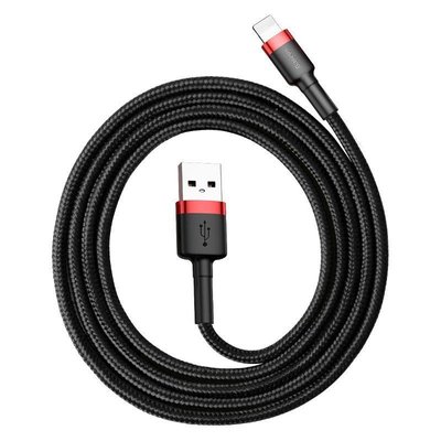Кабель Baseus USB Cable to Lightning 2.4A 1m Red/Black (CALKLF-B19) (чоний/червоний) 00000187 фото