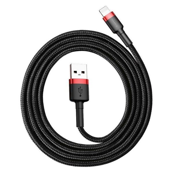 Кабель Baseus USB Cable to Lightning 2.4A 1m Red/Black (CALKLF-B19) (черный/красный) 00000187 фото