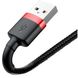 Кабель Baseus USB Cable to Lightning 2.4A 1m Red/Black (CALKLF-B19) (черный/красный) 00000187 фото 3