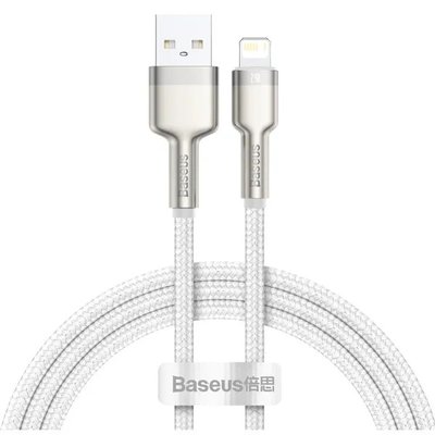 Кабель Baseus Cafule Metal Cable USB to Lightning 2.4A 1m (білий) 000006372 фото