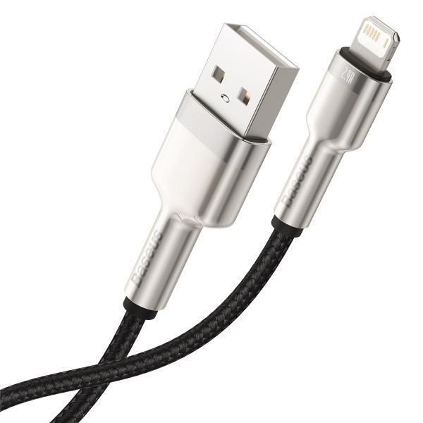 Кабель Baseus Cafule Metal Cable USB to Lightning 2.4A 2m (черный) 00000188 фото